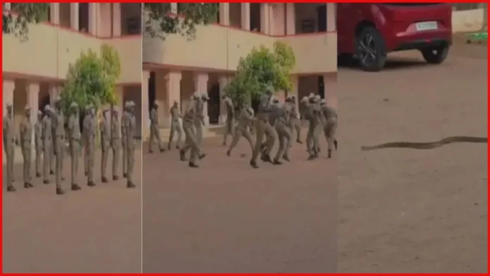 Thiruvananthapuram police parade snake video