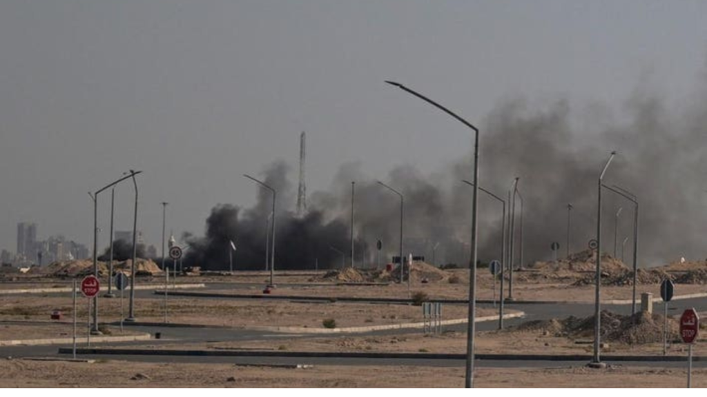 Iran Kuwait attack: Defense systems intercepting missiles over Kuwait.
