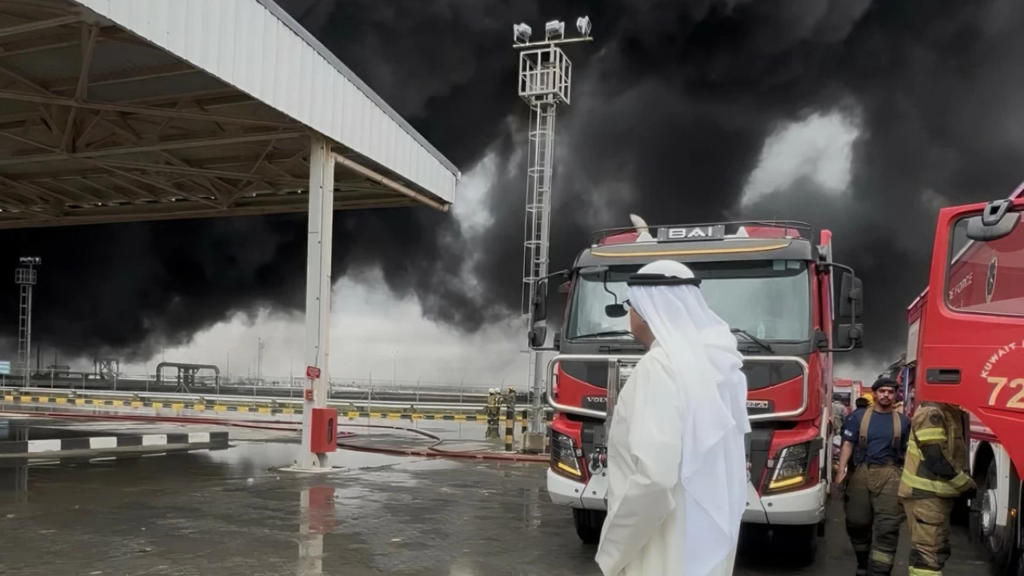 Iran Kuwait attack: Defense systems intercepting missiles over Kuwait.