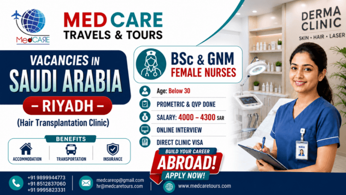 Saudi Arabia Nursing Job Vacancy
