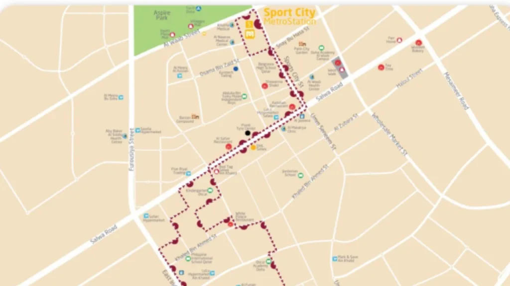 Doha Metro Metrolink M304 route