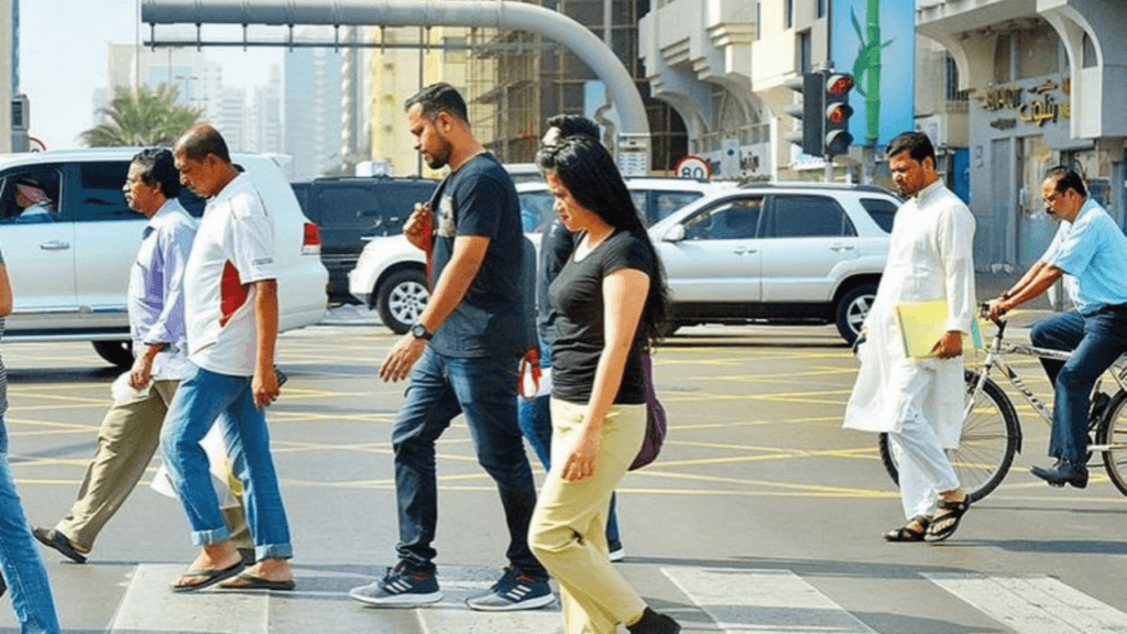 Abu Dhabi Police illegal road crossing fines 