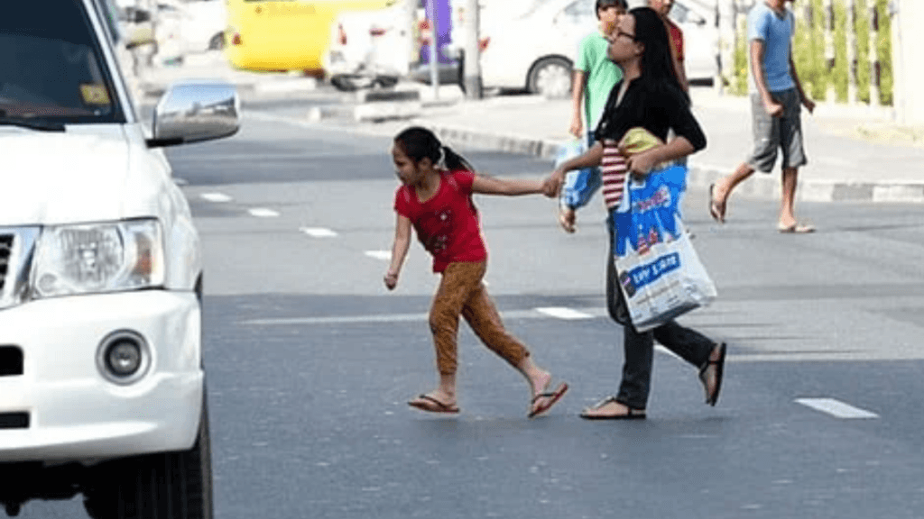 Abu Dhabi Police illegal road crossing fines 