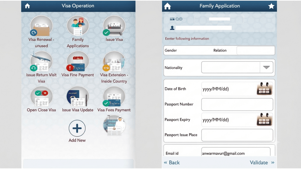 apply Qatar family visa Metrash app