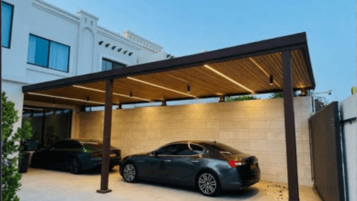 Abu Dhabi villa parking shed permit