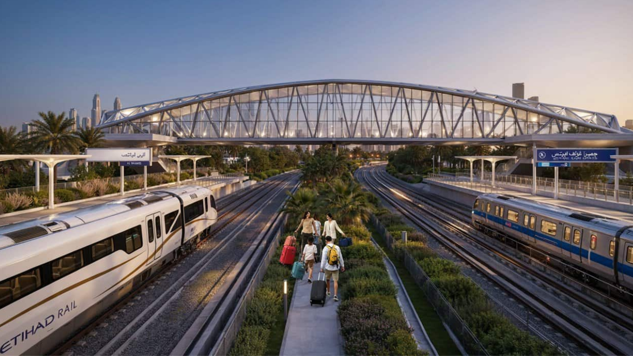Dubai Etihad Rail Metro Pedestrian Bridge